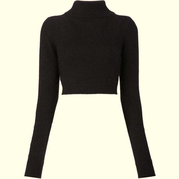 dark gray mock neck/turtle neck crop top - Picture 1 of 2